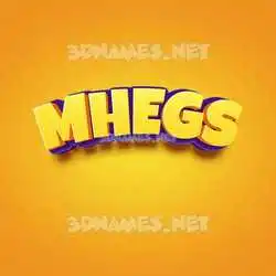 mhegs in Orange Toon style - 3D name wallpaper