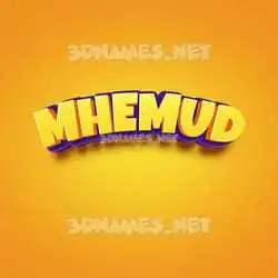 mhemud in Orange Toon style - 3D name wallpaper