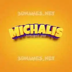 michalis in Orange Toon style - 3D name wallpaper