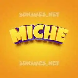 miche in Orange Toon style - 3D name wallpaper