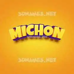 michon in Orange Toon style - 3D name wallpaper