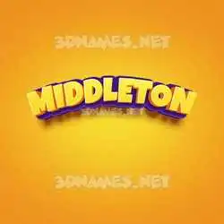 middleton in Orange Toon style - 3D name wallpaper