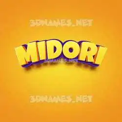 midori in Orange Toon style - 3D name wallpaper