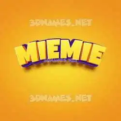 miemie in Orange Toon style - 3D name wallpaper