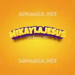 mikaylajesus in Orange Toon style - 3D name wallpaper