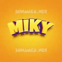 miky in Orange Toon style - 3D name wallpaper