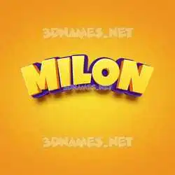 milon in Orange Toon style - 3D name wallpaper
