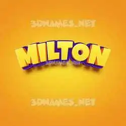 milton in Orange Toon style - 3D name wallpaper