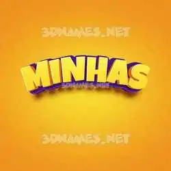 minhas in Orange Toon style - 3D name wallpaper