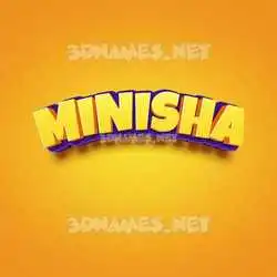 minisha in Orange Toon style - 3D name wallpaper