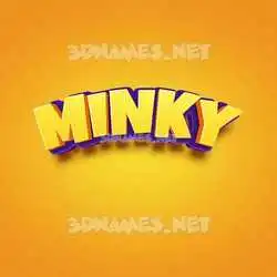 minky in Orange Toon style - 3D name wallpaper