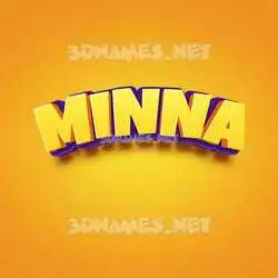 minna in Orange Toon style - 3D name wallpaper