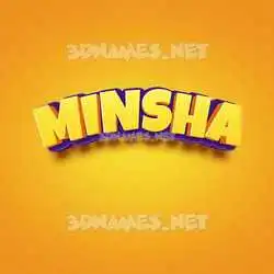 minsha in Orange Toon style - 3D name wallpaper