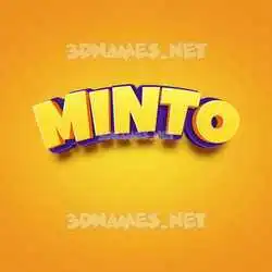 minto in Orange Toon style - 3D name wallpaper