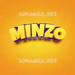 minzo in Orange Toon style - 3D name wallpaper