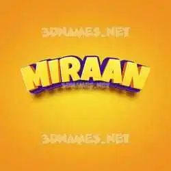 miraan in Orange Toon style - 3D name wallpaper