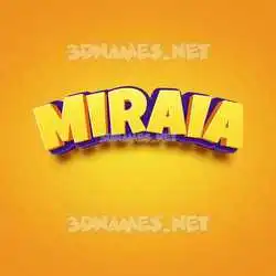 miraia in Orange Toon style - 3D name wallpaper