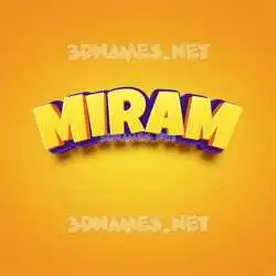 miram in Orange Toon style - 3D name wallpaper