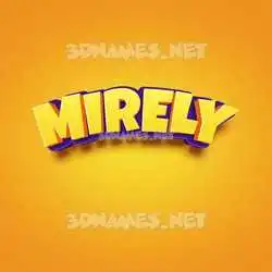 mirely in Orange Toon style - 3D name wallpaper