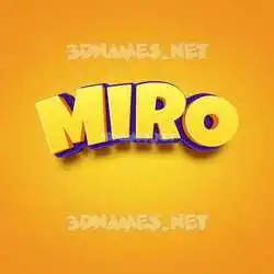 miro in Orange Toon style - 3D name wallpaper