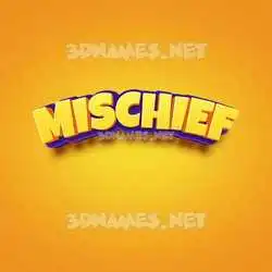 mischief in Orange Toon style - 3D name wallpaper