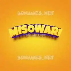 misowari in Orange Toon style - 3D name wallpaper