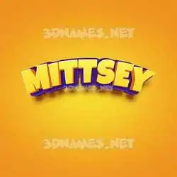 mittsey in Orange Toon style - 3D name wallpaper