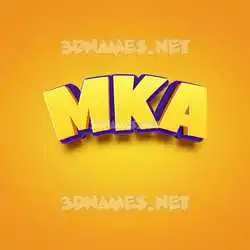 mka in Orange Toon style - 3D name wallpaper
