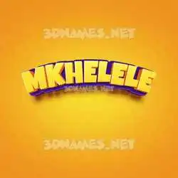 mkhelele in Orange Toon style - 3D name wallpaper