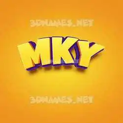 mky in Orange Toon style - 3D name wallpaper