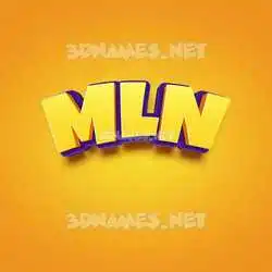 mln in Orange Toon style - 3D name wallpaper