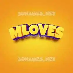 mloves in Orange Toon style - 3D name wallpaper