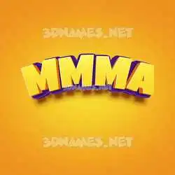 mmma in Orange Toon style - 3D name wallpaper