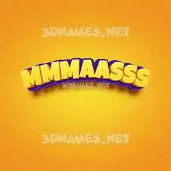 mmmaasss in Orange Toon style - 3D name wallpaper