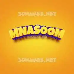 mnasoom in Orange Toon style - 3D name wallpaper