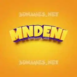 mndeni in Orange Toon style - 3D name wallpaper