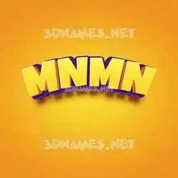 mnmn in Orange Toon style - 3D name wallpaper
