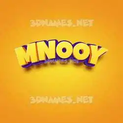 mnooy in Orange Toon style - 3D name wallpaper