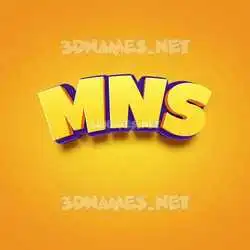 mns in Orange Toon style - 3D name wallpaper