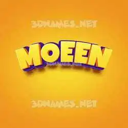moeen in Orange Toon style - 3D name wallpaper