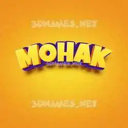 mohak in Orange Toon style - 3D name wallpaper