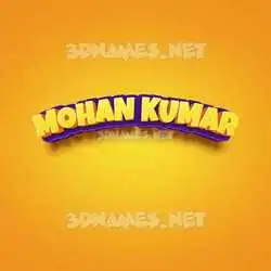 mohan kumar in Orange Toon style - 3D name wallpaper