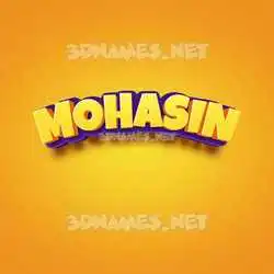 mohasin in Orange Toon style - 3D name wallpaper