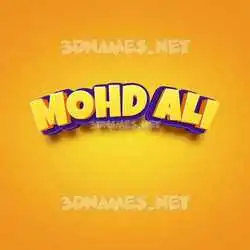 mohd ali in Orange Toon style - 3D name wallpaper