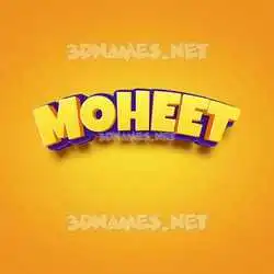 moheet in Orange Toon style - 3D name wallpaper
