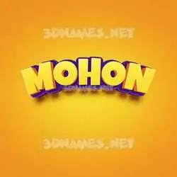 mohon in Orange Toon style - 3D name wallpaper