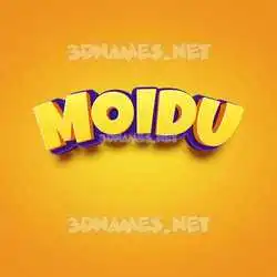 moidu in Orange Toon style - 3D name wallpaper