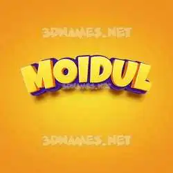 moidul in Orange Toon style - 3D name wallpaper