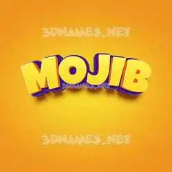 mojib in Orange Toon style - 3D name wallpaper