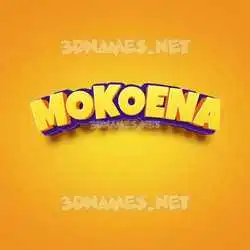 mokoena in Orange Toon style - 3D name wallpaper